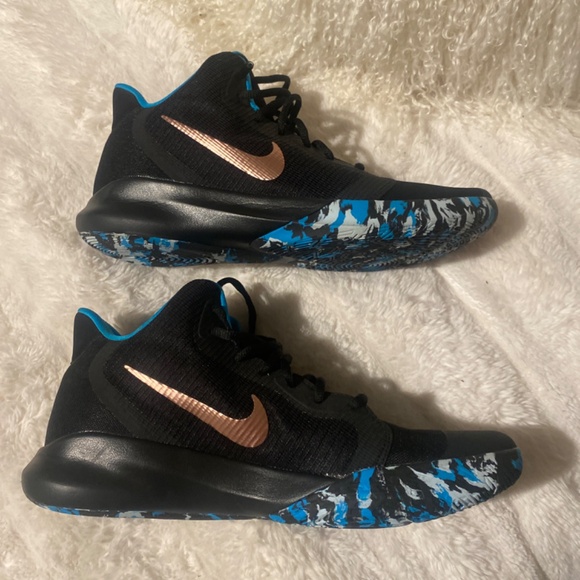 NIKE PRECISION 3 BLUE CAMO SOLE SIZE 11 HIGHTOP SHOES - Picture 3 of 6